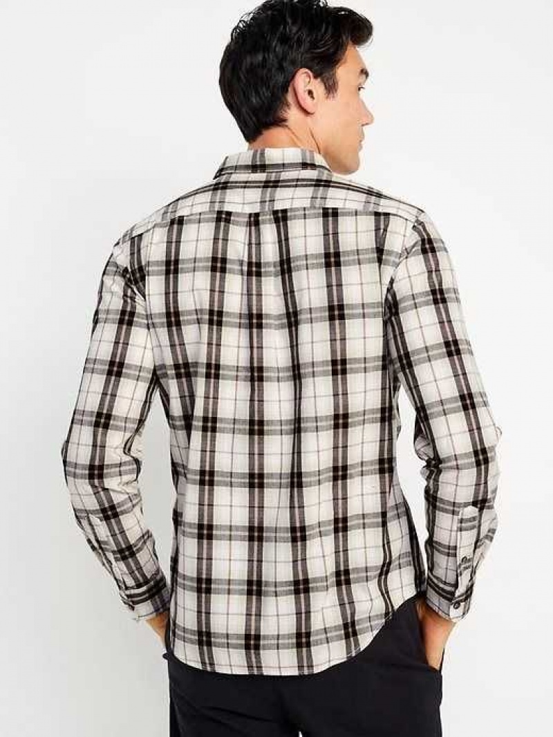 Old Navy Slim-Fit Built-In Flex Everyday Shirt White / Brown | MCS591206