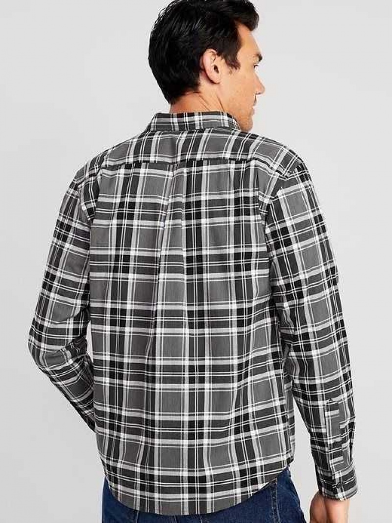 Old Navy Slim-Fit Built-In Flex Everyday Shirt Grey / Black | LEC236108