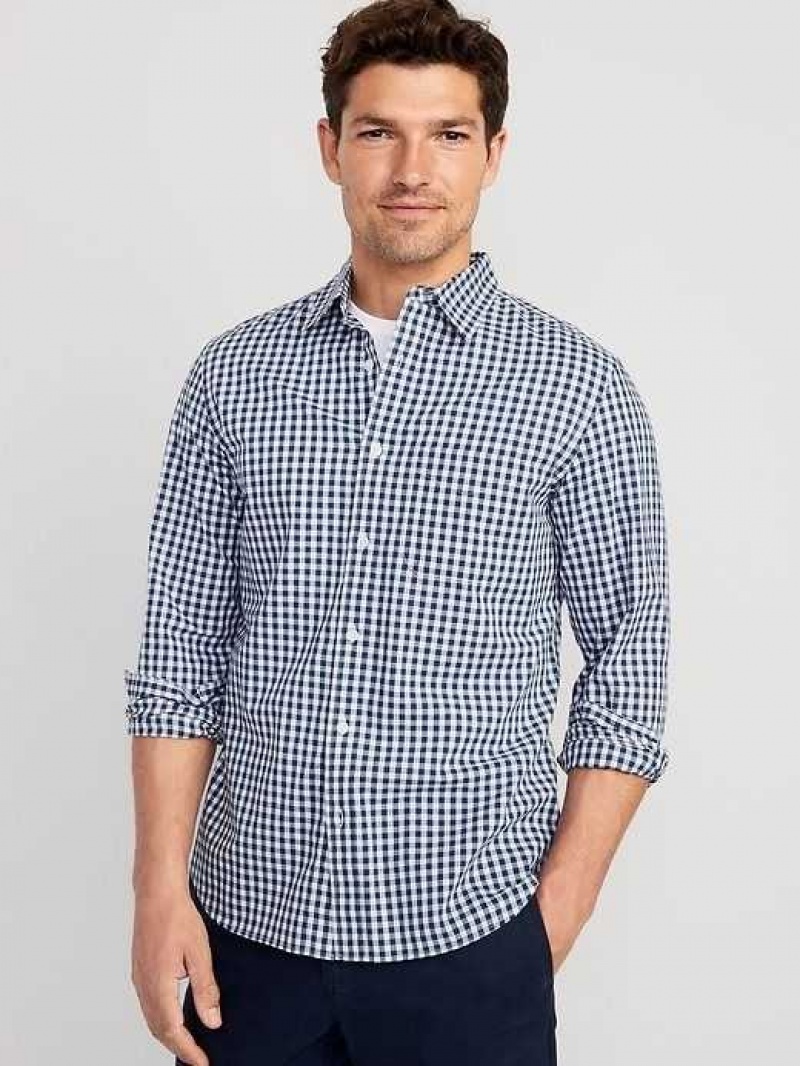 Old Navy Slim-Fit Built-In Flex Everyday Shirt Blue | ARI765083