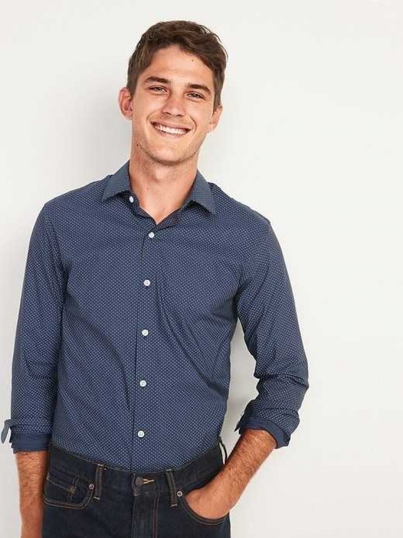 Old Navy Slim-Fit Pro Signature Performance Dress Shirt Navy | YHM097162