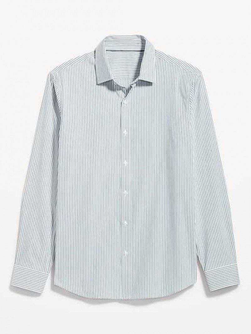 Old Navy Slim-Fit Pro Signature Tech Dress Shirt Blue Stripes | TFA397128