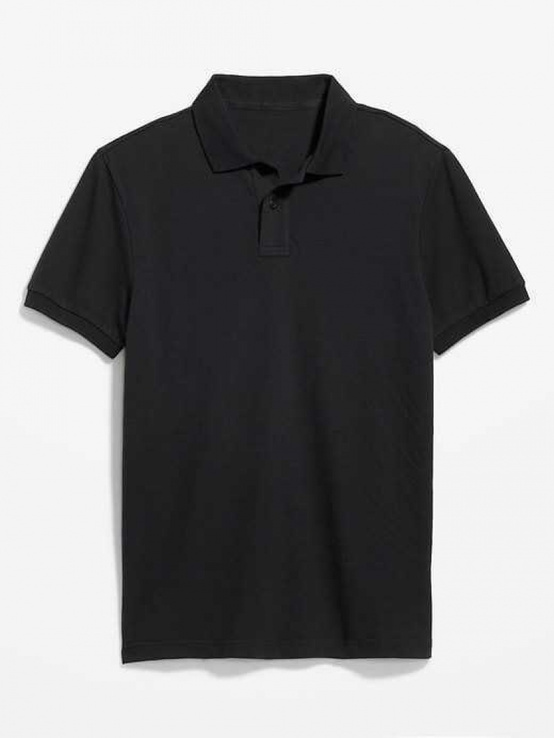 Old Navy Slim-Fit Uniform Pique Polo Black | DJC896437