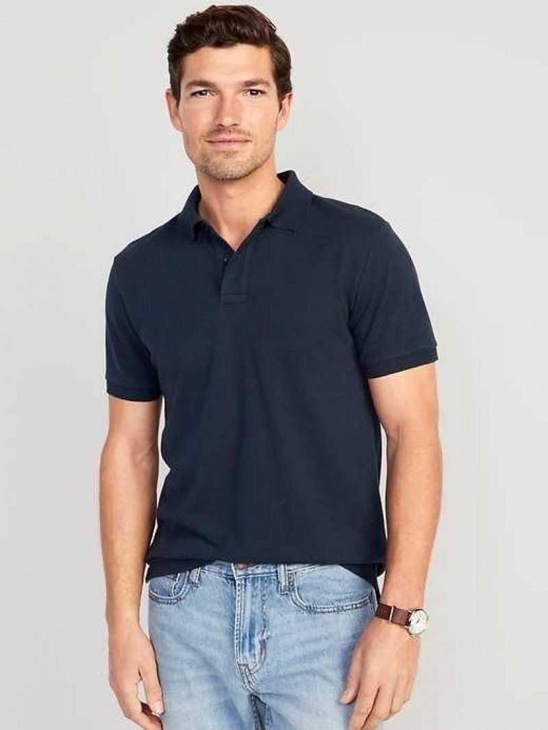 Old Navy Slim-Fit Uniform Pique Polo Navy | MKV602195