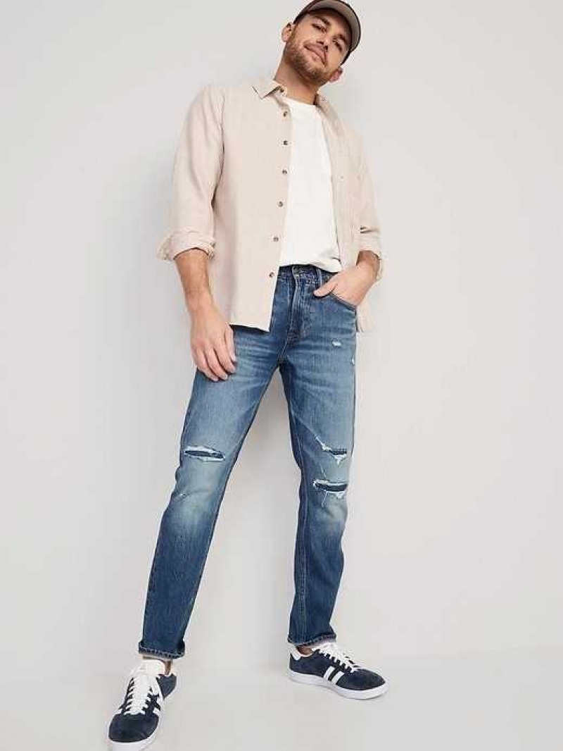 Old Navy Slim Built-In Flex Ripped Jeans Light Wash | IKM462875