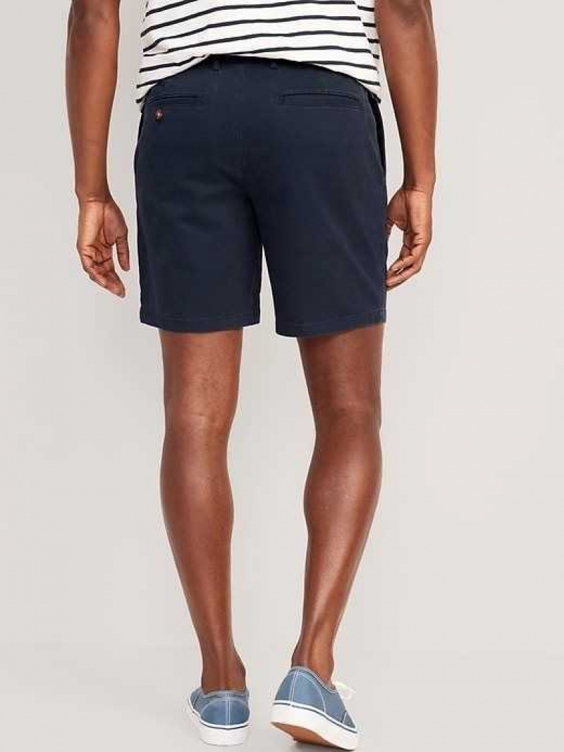 Old Navy Slim Built-In Flex Ultimate Chino Pleated Shorts Navy | HNJ158293