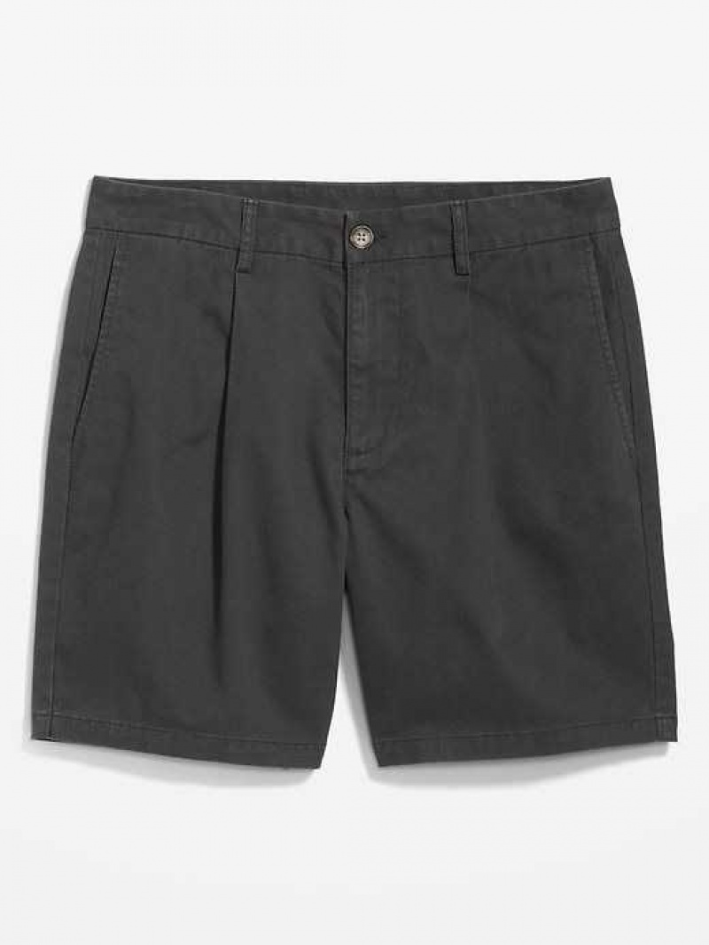 Old Navy Slim Built-In Flex Ultimate Chino Pleated Shorts Panther | FBS579043