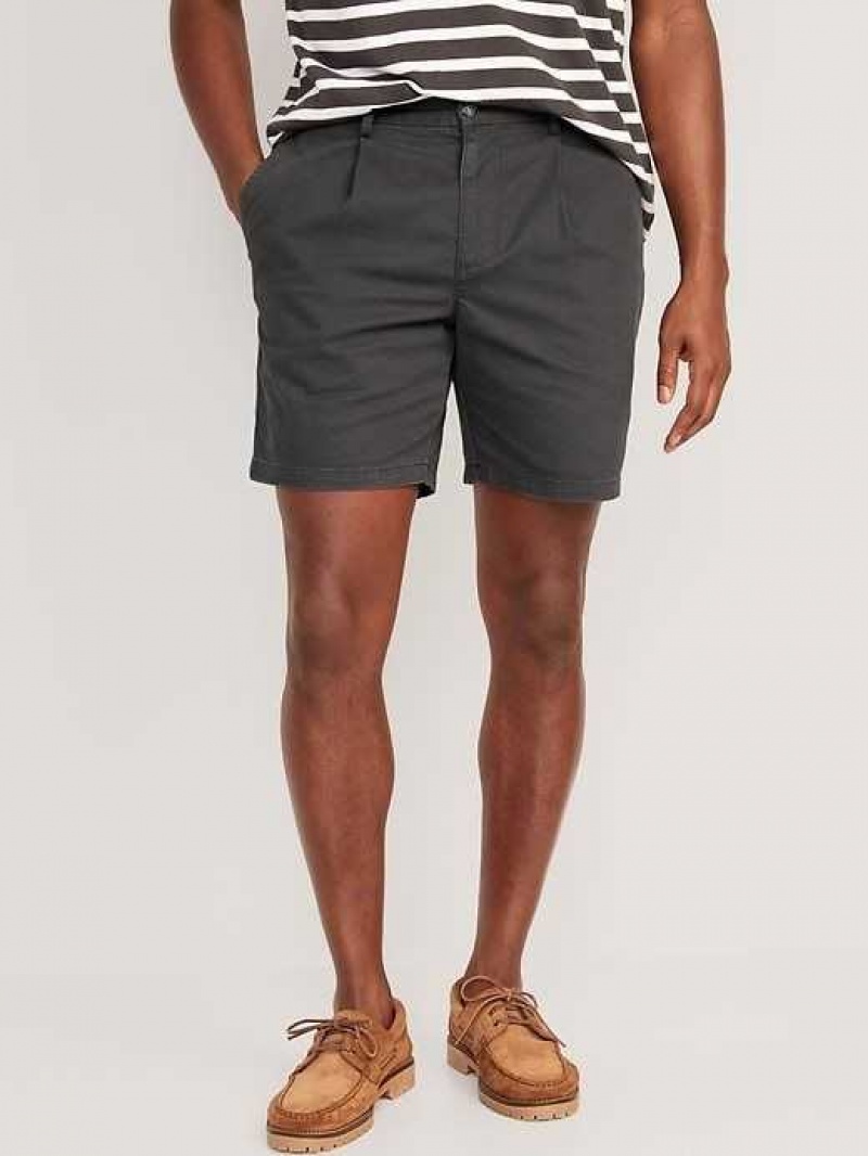 Old Navy Slim Built-In Flex Ultimate Chino Pleated Shorts Panther | FBS579043