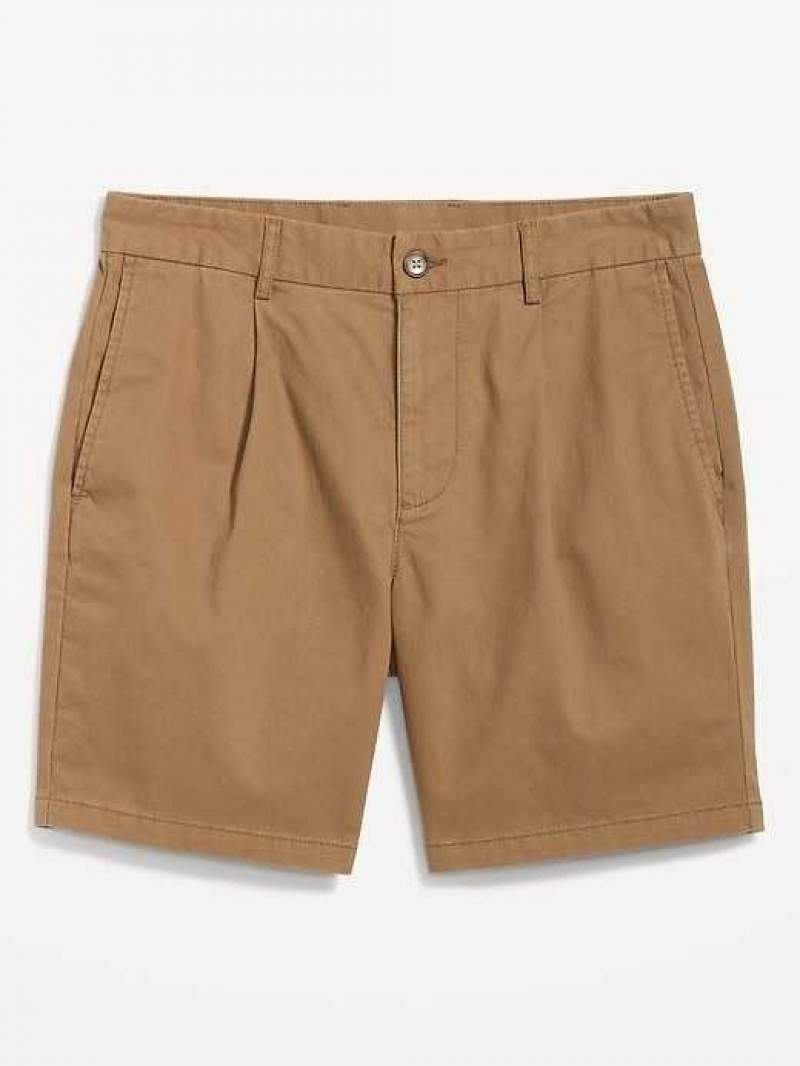 Old Navy Slim Built-In Flex Ultimate Chino Pleated Shorts Doe A Deer | AUJ512873