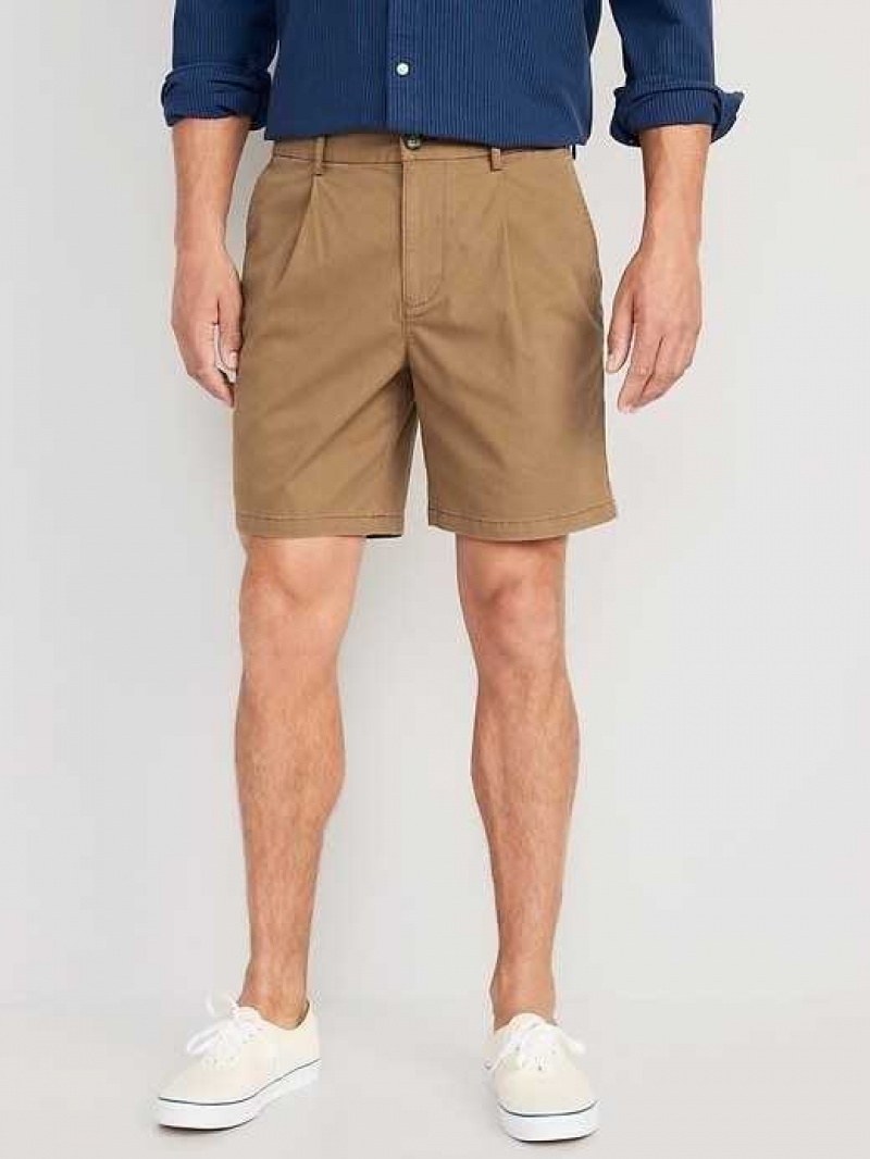 Old Navy Slim Built-In Flex Ultimate Chino Pleated Shorts Doe A Deer | AUJ512873