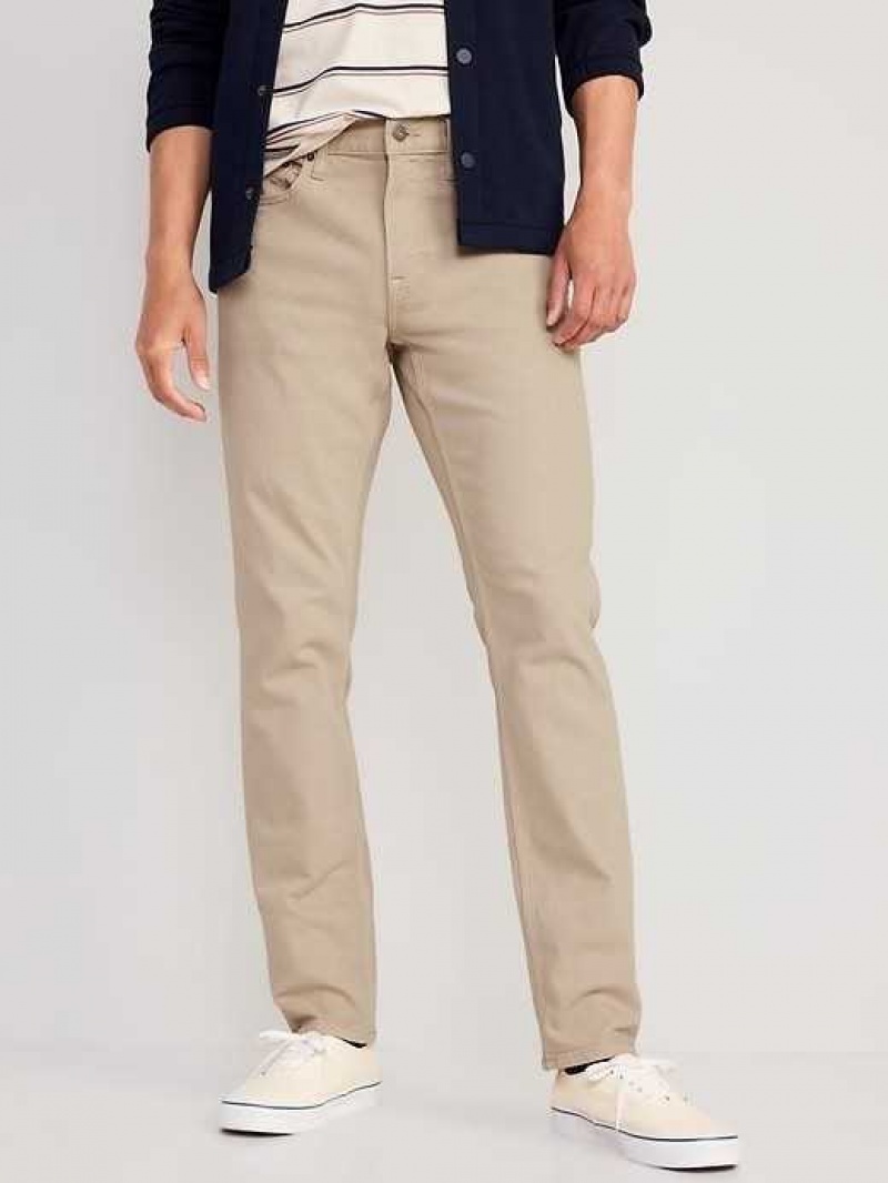 Old Navy Slim Five-Pocket Pants Light Khaki | AHX703524