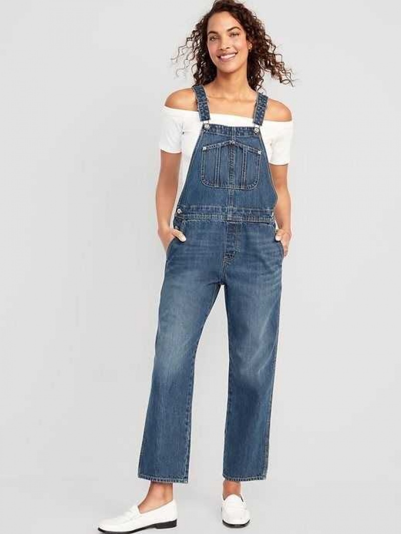 Old Navy Slouchy Straight Jean Overalls Myrtle | YFU640351