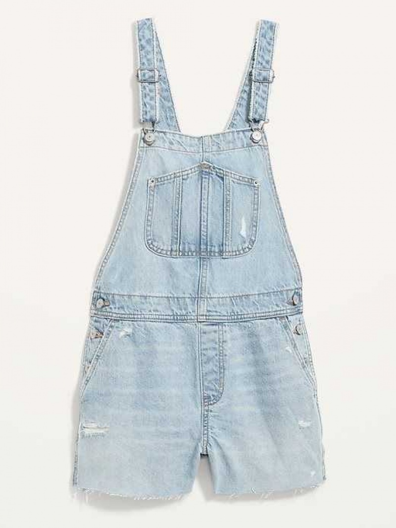 Old Navy Slouchy Straight Workwear Cut-Off Non-Stretch Jean Short Overalls Tilly | FKD827904