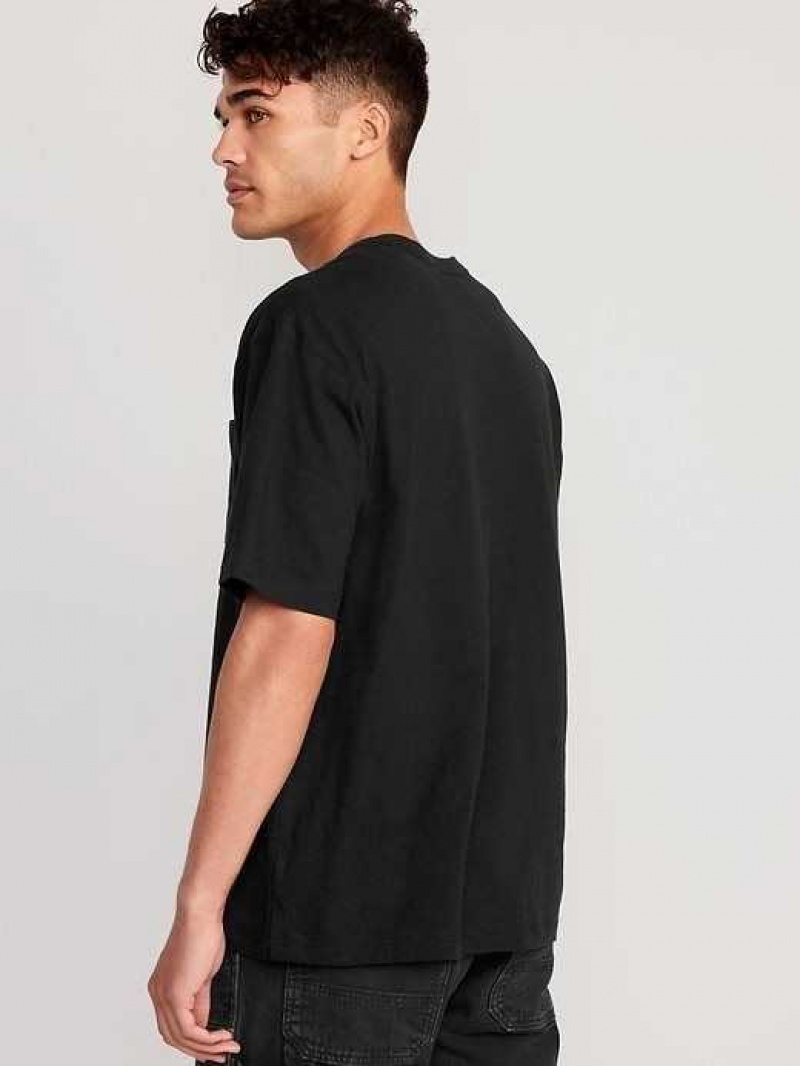 Old Navy Slub-Knit Pocket T-Shirt Black | PQY293601