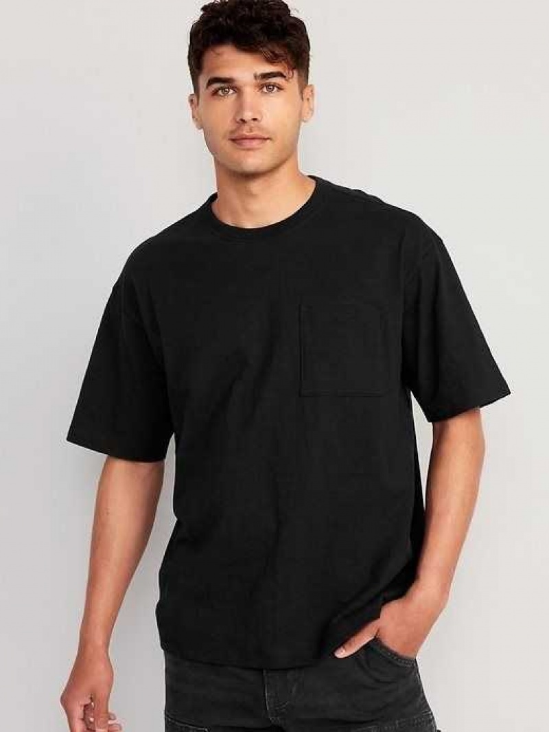 Old Navy Slub-Knit Pocket T-Shirt Black | PQY293601