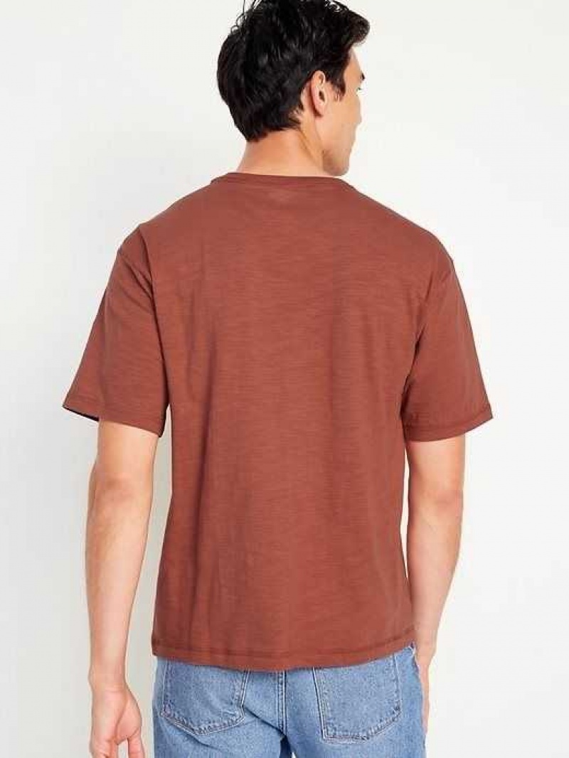 Old Navy Slub-Knit Pocket T-Shirt Cinnamon | GFJ047952