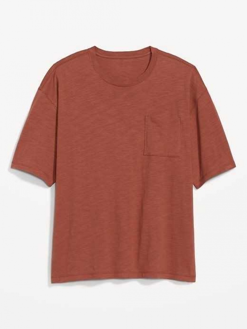 Old Navy Slub-Knit Pocket T-Shirt Cinnamon | GFJ047952