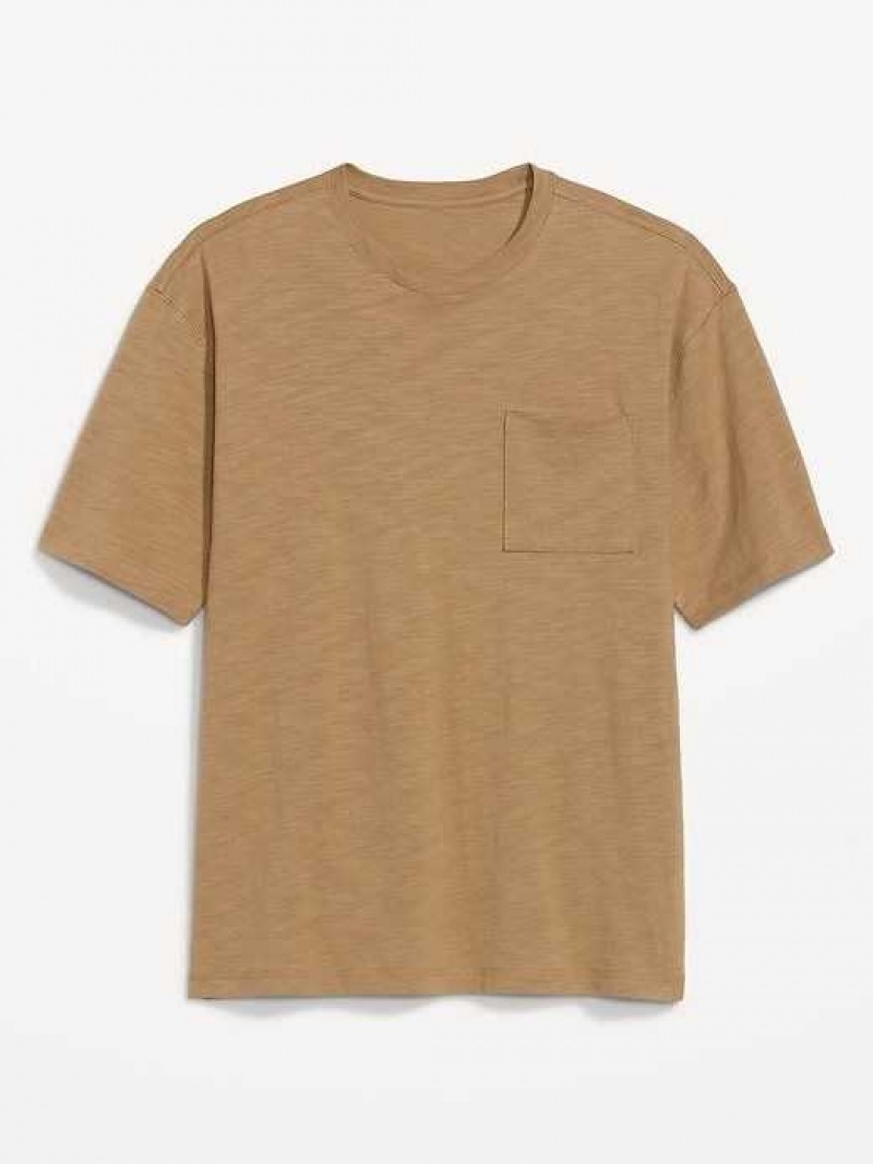 Old Navy Slub-Knit Pocket T-Shirt Teakwood | VDE471356