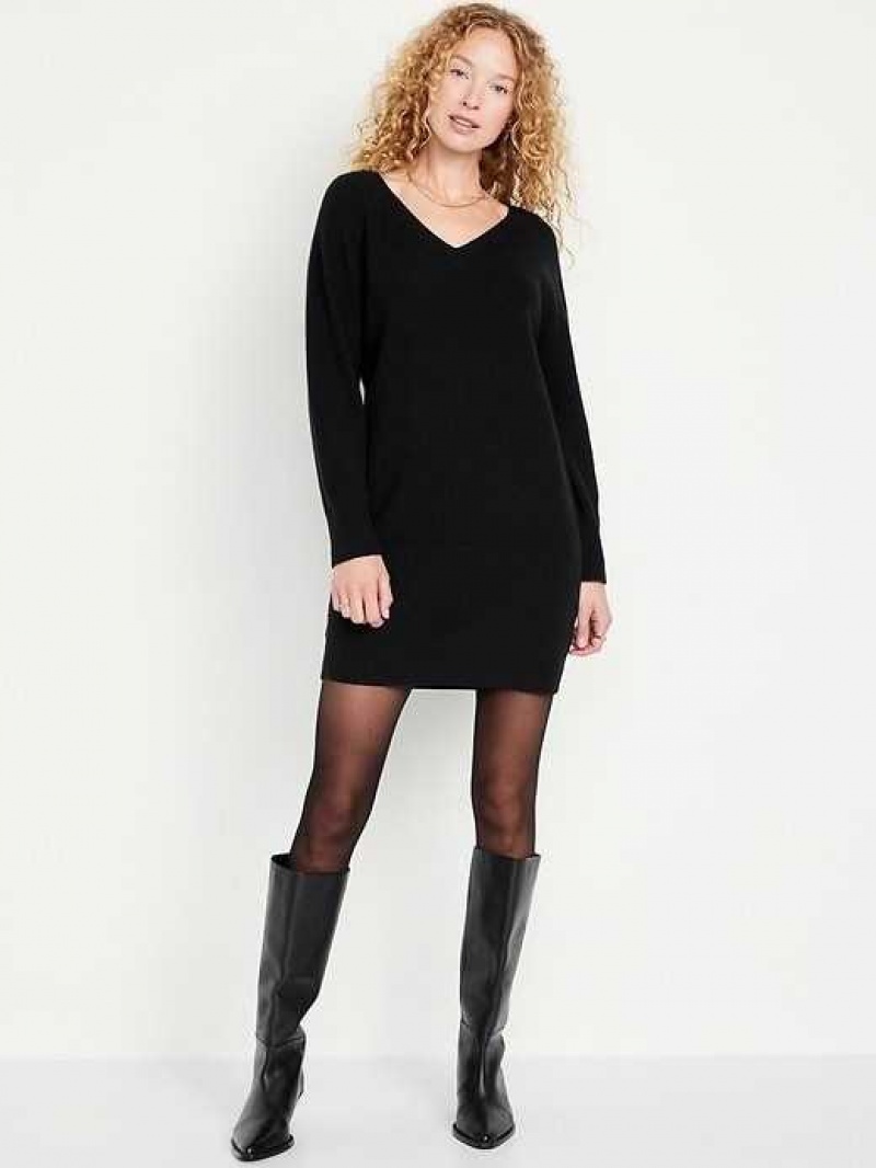 Old Navy SoSoft Cocoon Mini Sweater Dress Blackjack | PFL521364