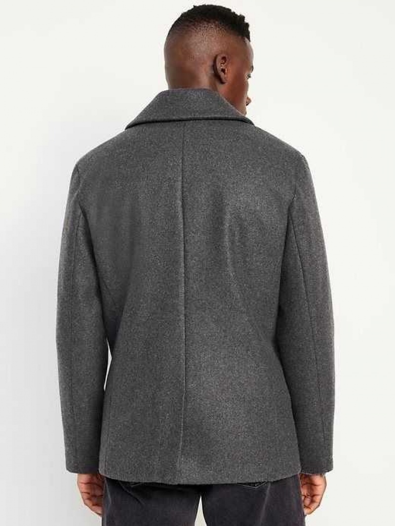 Old Navy Soft-Brushed Double-Breasted Peacoat Grey | TOP754821