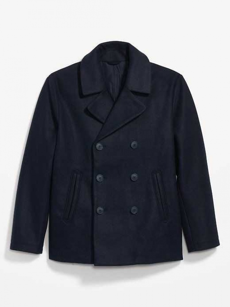 Old Navy Soft-Brushed Double-Breasted Peacoat Navy | RCP095213