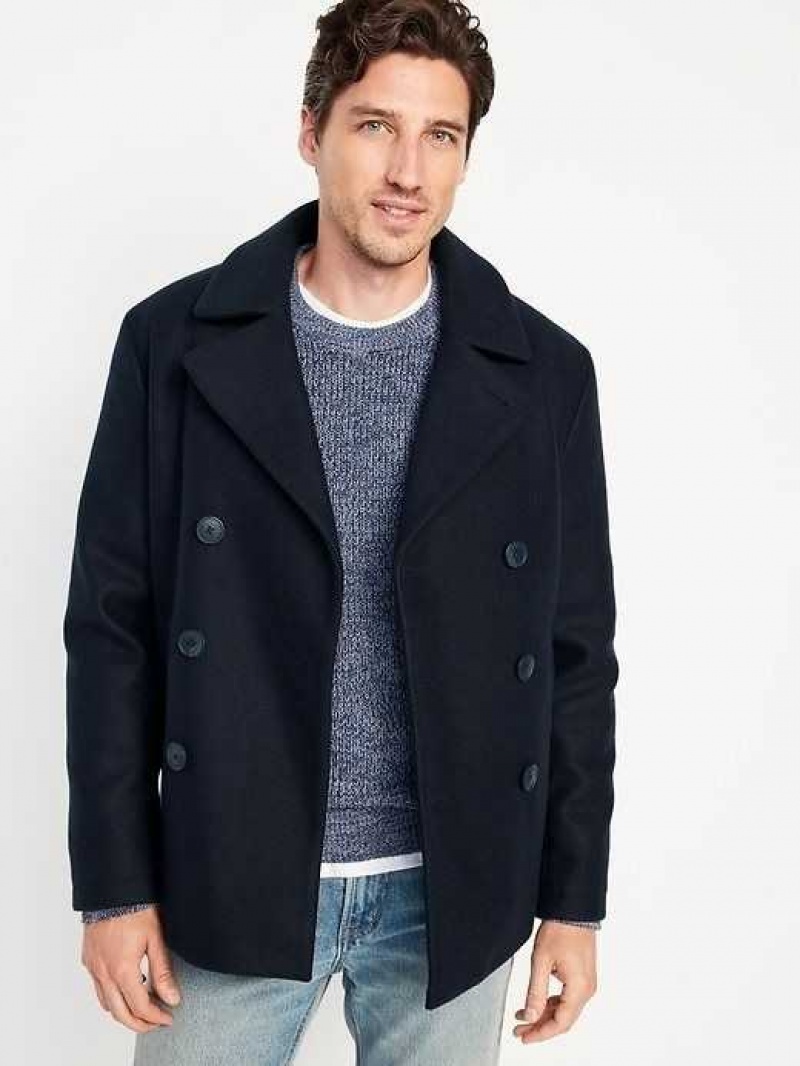 Old Navy Soft-Brushed Double-Breasted Peacoat Navy | RCP095213