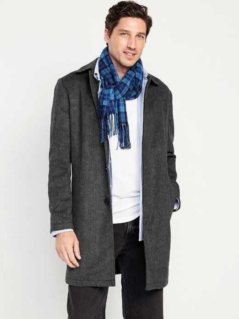 Old Navy Soft-Brushed Herringbone Topcoat Grey | WEN168954