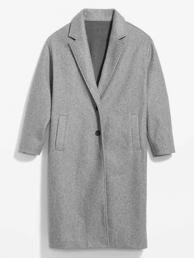 Old Navy Soft-Brushed Long Overcoat Grey | GTC926057