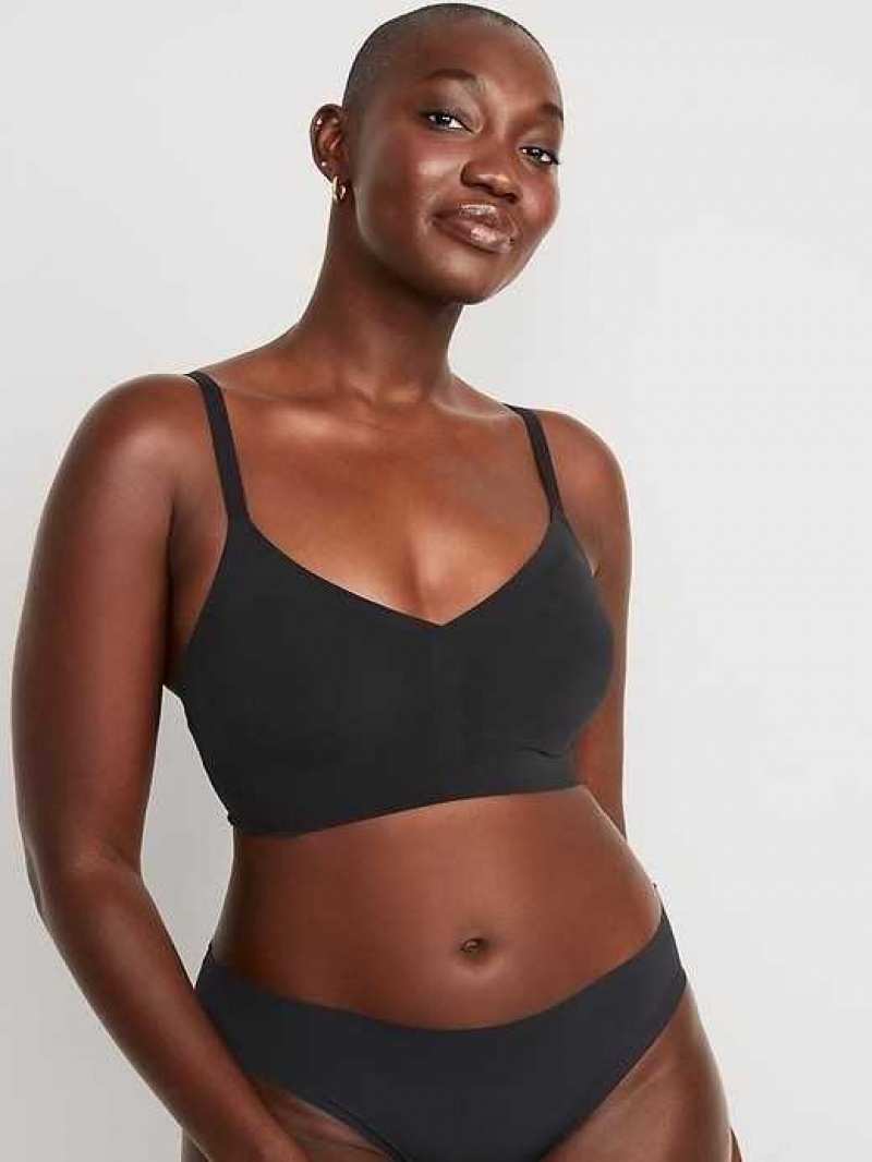 Old Navy Soft-Knit Bralette Top Black | UKE902785