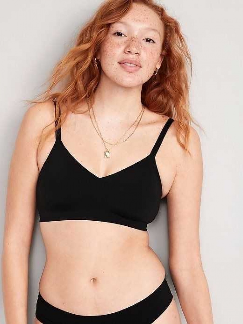 Old Navy Soft-Knit Bralette Top Black | UKE902785