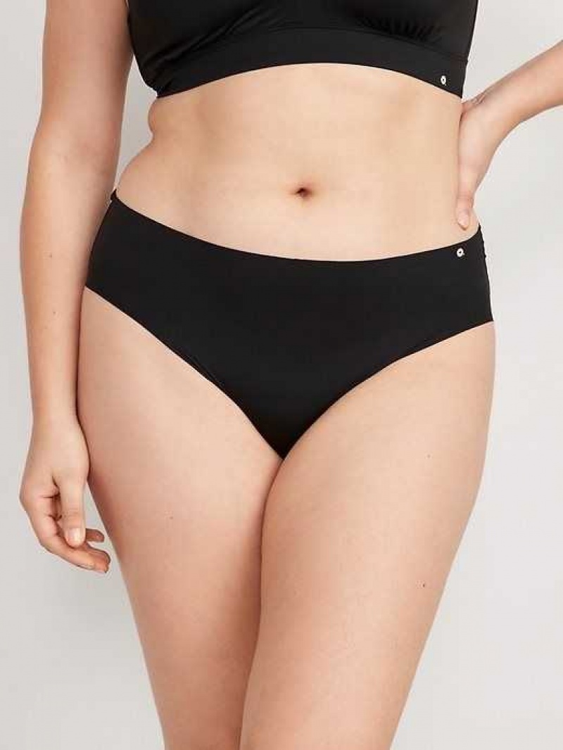 Old Navy Soft-Knit No-Show Hipster Underwear Black | UTS325867