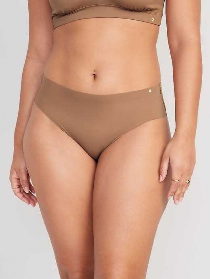 Old Navy Soft-Knit No-Show Hipster Underwear Cocoa Fawn | TAM682034