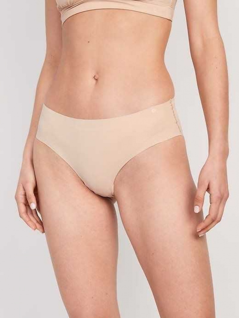 Old Navy Soft-Knit No-Show Hipster Underwear Frappe | POU891607