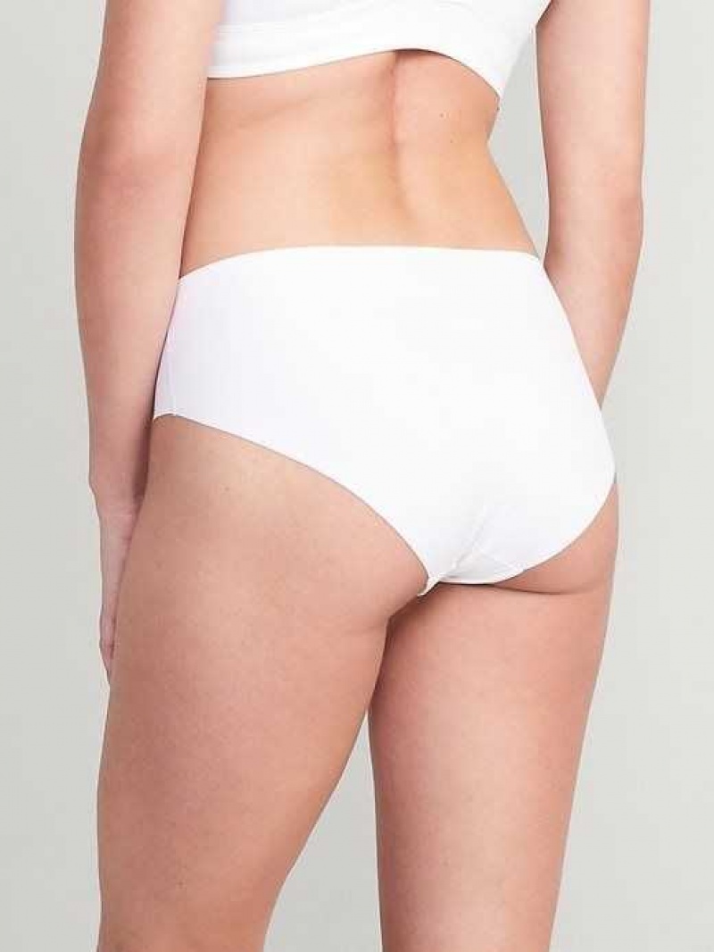 Old Navy Soft-Knit No-Show Hipster Underwear White | OUP036752