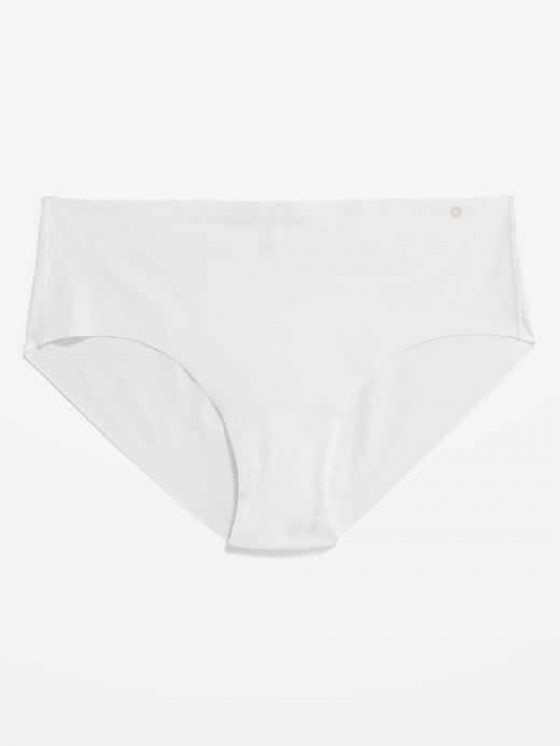 Old Navy Soft-Knit No-Show Hipster Underwear White | OUP036752