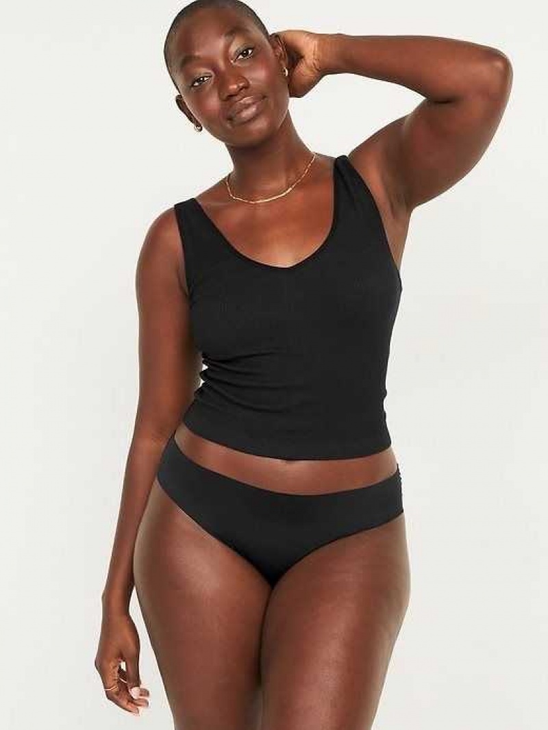 Old Navy Soft-Knit No-Show Hipster Underwear Black | YLI395807