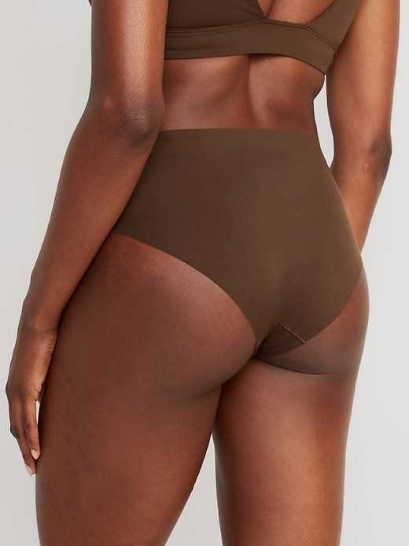 Old Navy Soft-Knit No-Show Hipster Underwear Dark Walnut | JTQ634825