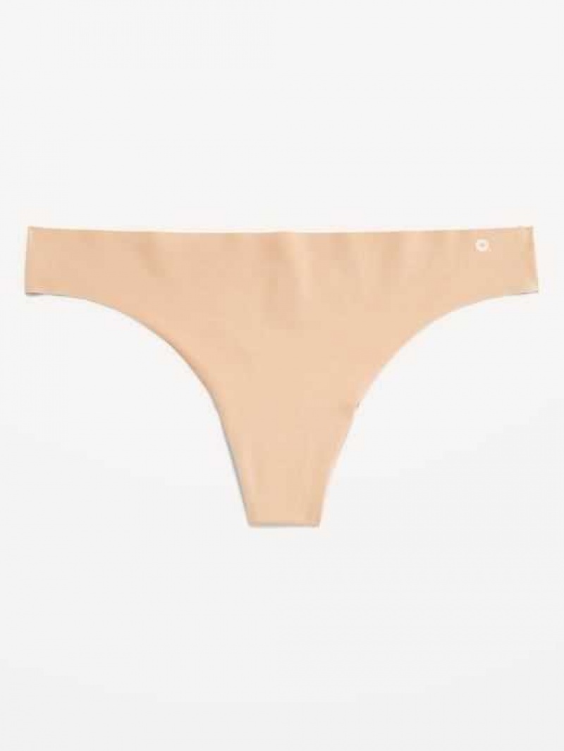 Old Navy Soft-Knit No-Show Thong Underwear Brown | MWQ081539