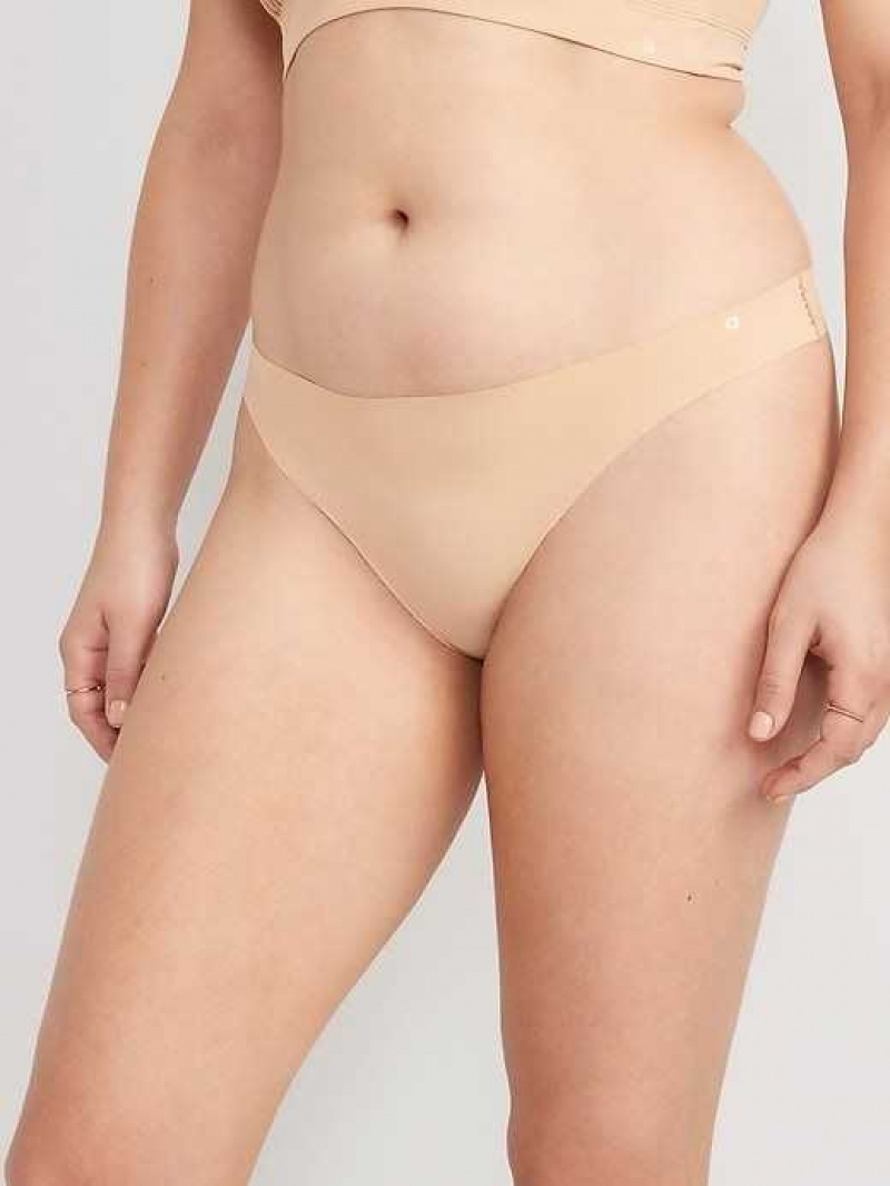 Old Navy Soft-Knit No-Show Thong Underwear Brown | MWQ081539