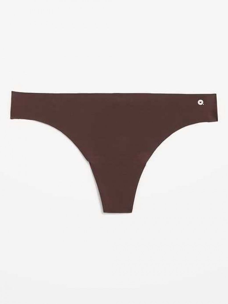 Old Navy Soft-Knit No-Show Thong Underwear French Roast | MNT235091