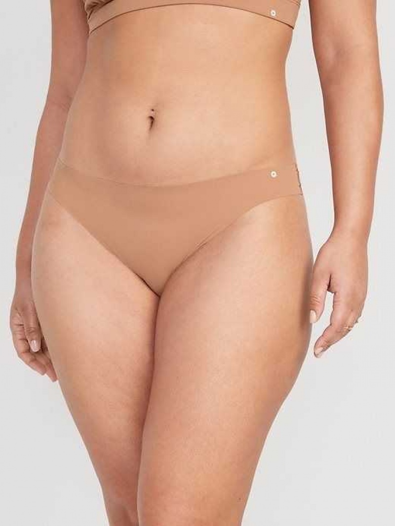 Old Navy Soft-Knit No-Show Thong Underwear Beige | GTN493015