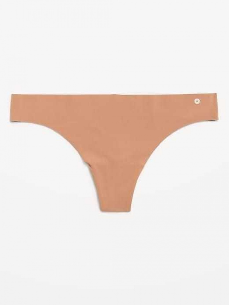 Old Navy Soft-Knit No-Show Thong Underwear Beige | GTN493015