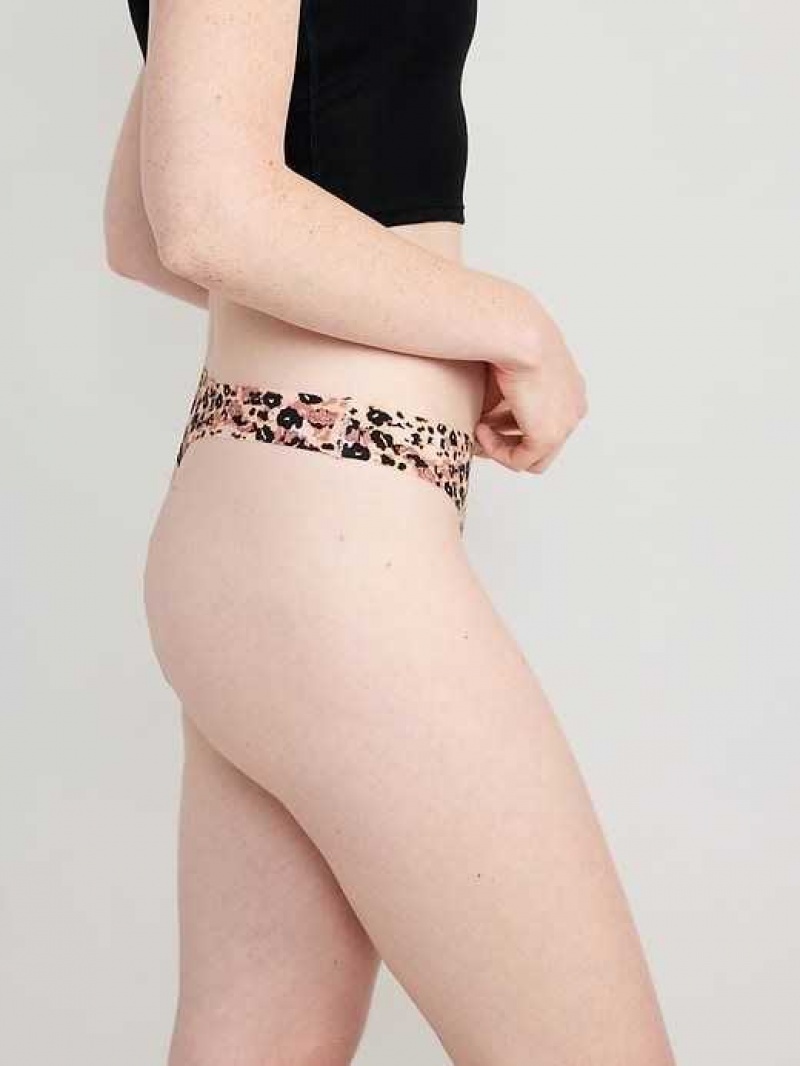 Old Navy Soft-Knit No-Show Thong Underwear Animal Prints | CIP193745