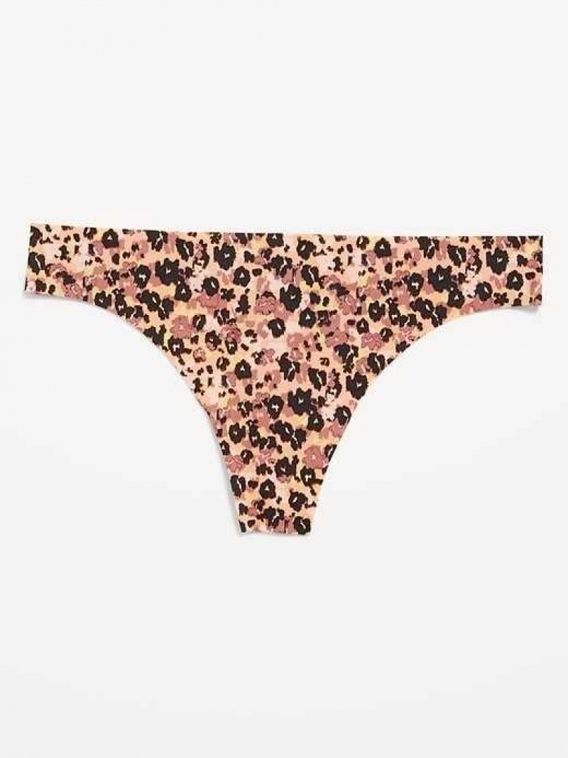 Old Navy Soft-Knit No-Show Thong Underwear Animal Prints | CIP193745