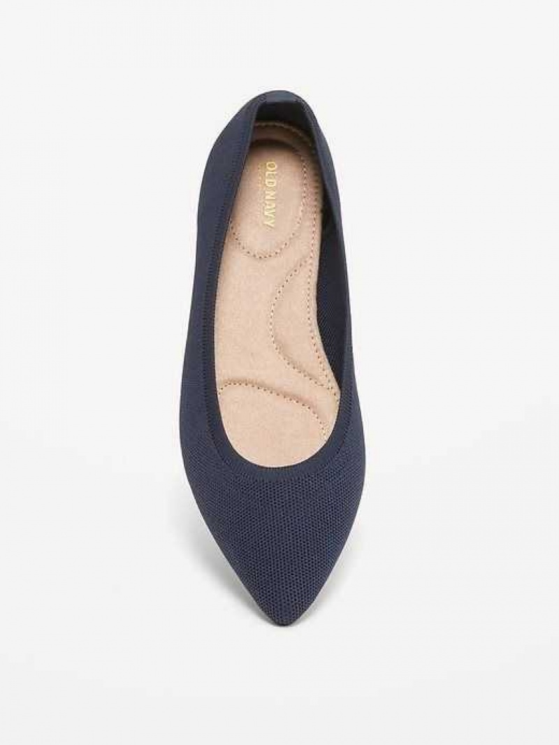 Old Navy Soft-Knit Pointed-Toe Ballet Flats Navy | ZBI239705