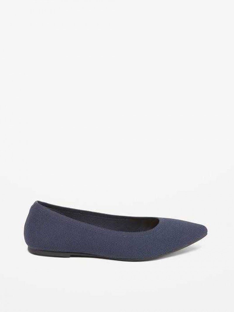 Old Navy Soft-Knit Pointed-Toe Ballet Flats Navy | ZBI239705