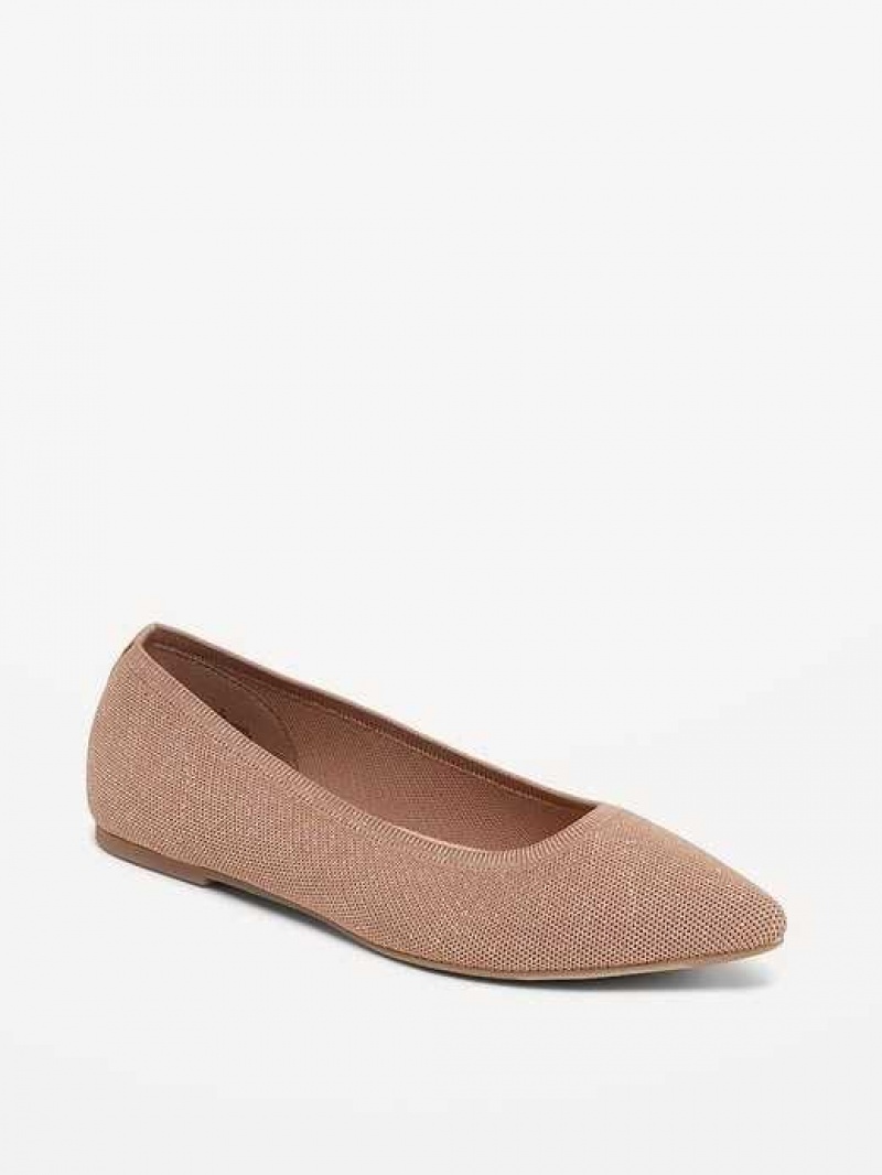 Old Navy Soft-Knit Pointed-Toe Ballet Flats Cocoa Fawn | CAG463510