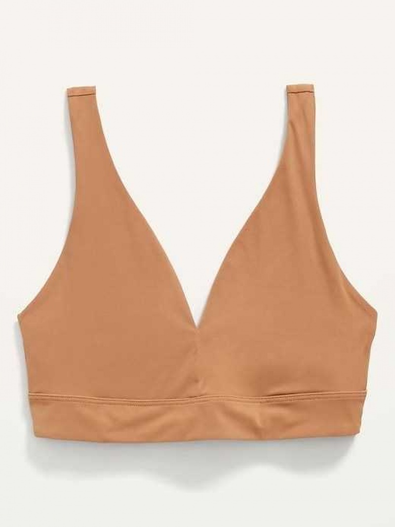 Old Navy Soft-Knit V-Neck Bralette Top Beige | QPV706843