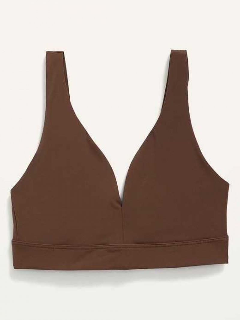 Old Navy Soft-Knit V-Neck Bralette Top Dark Walnut | PDC835276