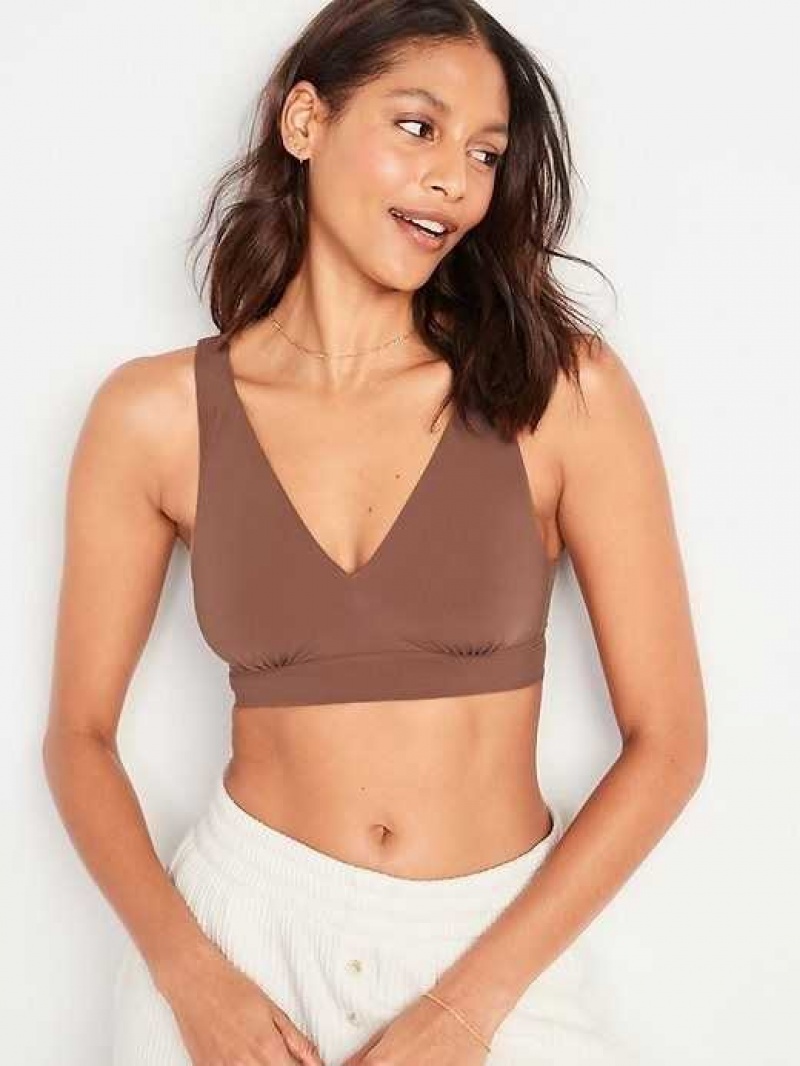 Old Navy Soft-Knit V-Neck Bralette Top Maplewood | ZXA461530