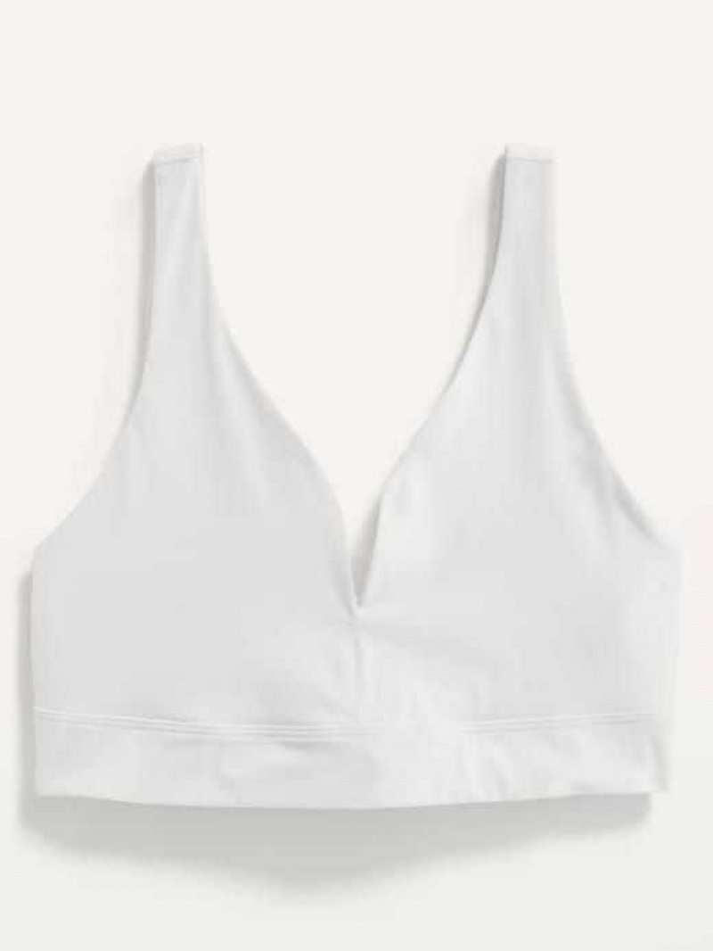 Old Navy Soft-Knit V-Neck Bralette Top White | IPU924185